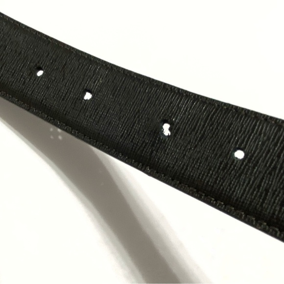 MONT BLANC black saffiano leather gold square buckle belt - Picture 7 of 11